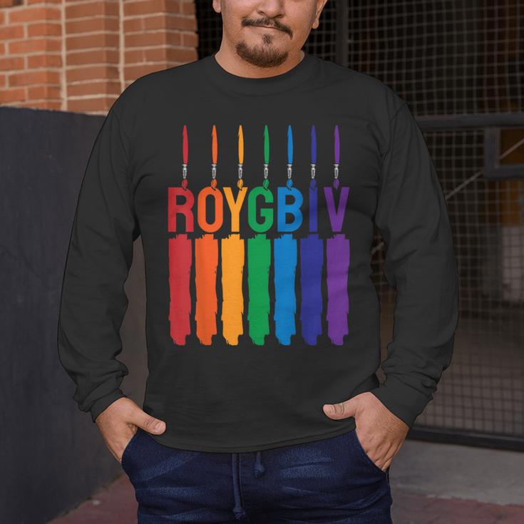 Rainbow Roygbiv Kids Artist Costume Art Teacher Men's Long Sleeve T-Shirt, funny design