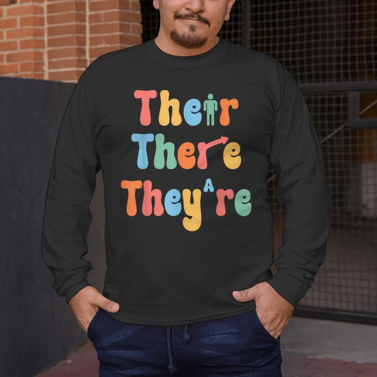 There Their They'Re English Class Grammar Joke Teacher Men's Long Sleeve T-Shirt, funny design There Their They'Re English Class Grammar Joke Teacher Men's Long Sleeve T-Shirt, funny design