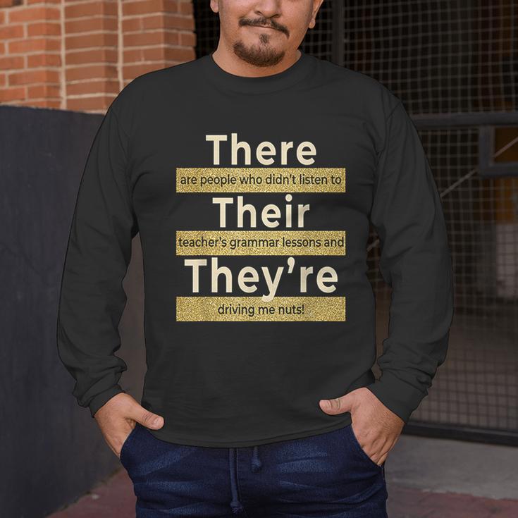 There Their They'Re T Shirt English Grammar Teacher For Men Women Men's Long Sleeve T-Shirt, funny design