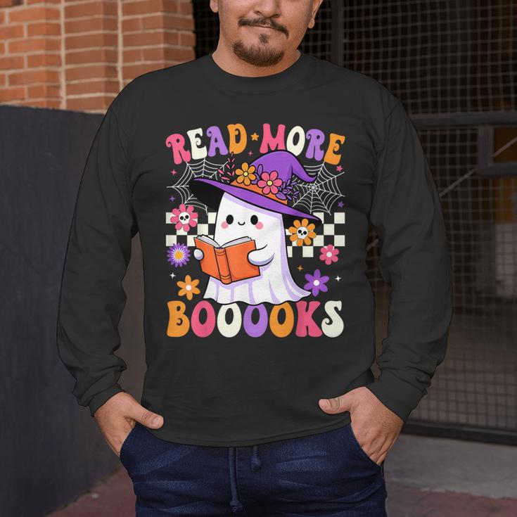 Read More Books Ghost Reading Book Teacher Halloween Men's Long Sleeve T-Shirt, funny design Read More Books Ghost Reading Book Teacher Halloween Men's Long Sleeve T-Shirt, funny design