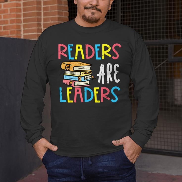 Readers Are Leaders Reading Book Lover Teacher Women Men Kid Men's Long Sleeve T-Shirt, funny design
