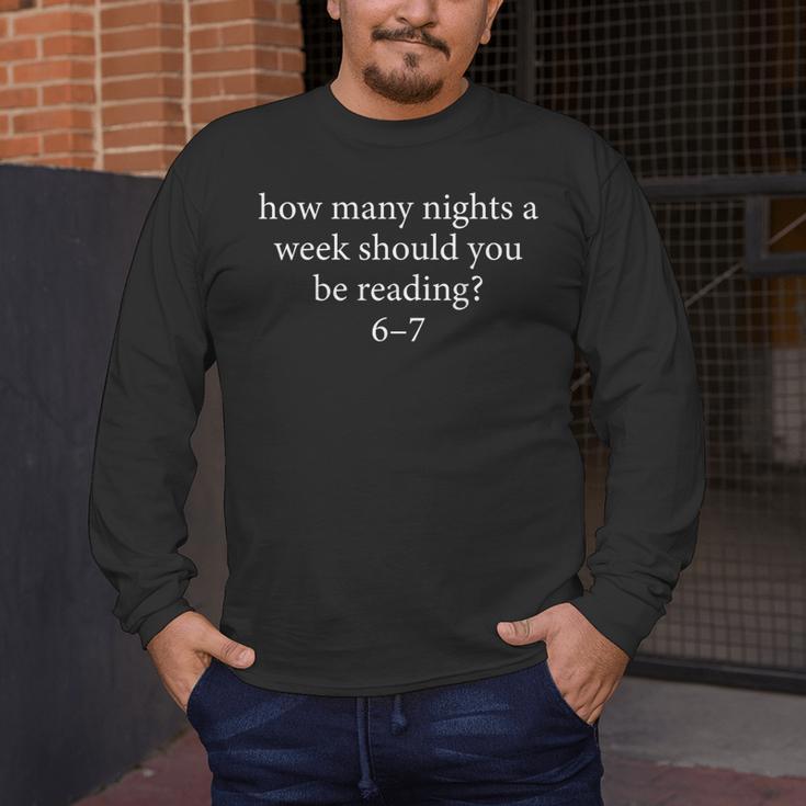 Reading 6-7 Teacher School Librarian English Teacher Men's Long Sleeve T-Shirt, funny design