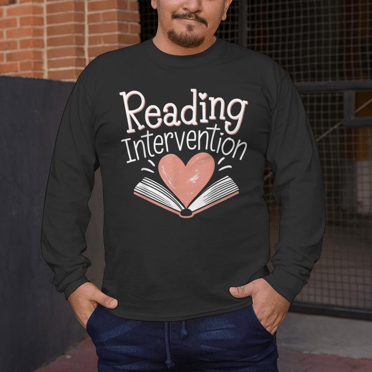 Reading Intervention Teacher Men's Long Sleeve T-Shirt, funny design Reading Intervention Teacher Men's Long Sleeve T-Shirt, funny design