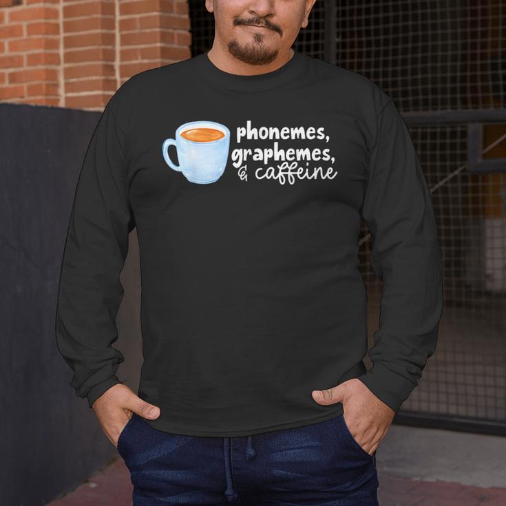 Reading Interventionist Specialist Teacher Phonemes Graphemes And Caffeine Reading Intervention -Adults Classic Fit Short Sleeve Men's Long Sleeve T-Shirt, funny design Reading Interventionist Specialist Teacher Phonemes Graphemes And Caffeine Reading Intervention -Adults Classic Fit Short Sleeve Men's Long Sleeve T-Shirt, funny design