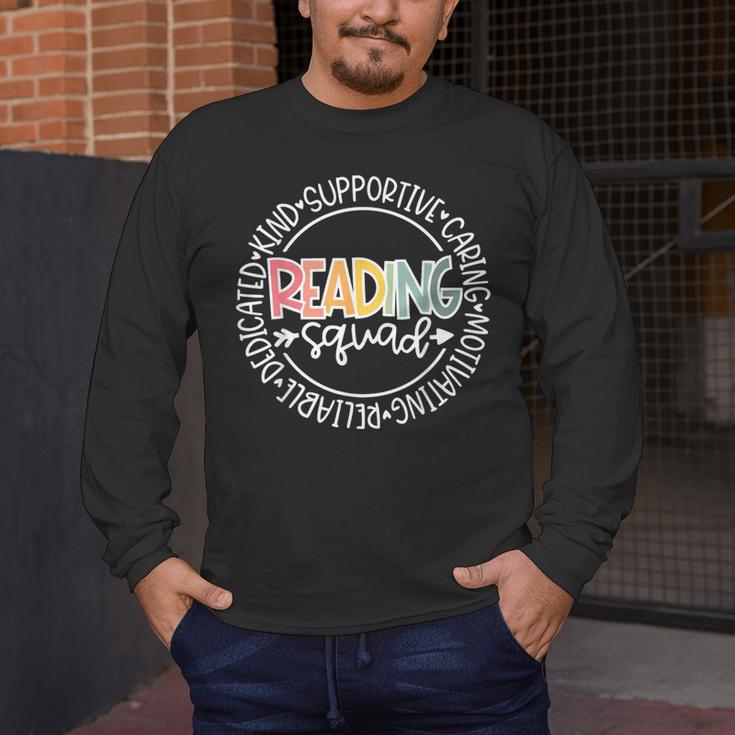 Reading Squad Teacher Reader Librarian Interventionist Team Men's Long Sleeve T-Shirt, funny design Reading Squad Teacher Reader Librarian Interventionist Team Men's Long Sleeve T-Shirt, funny design