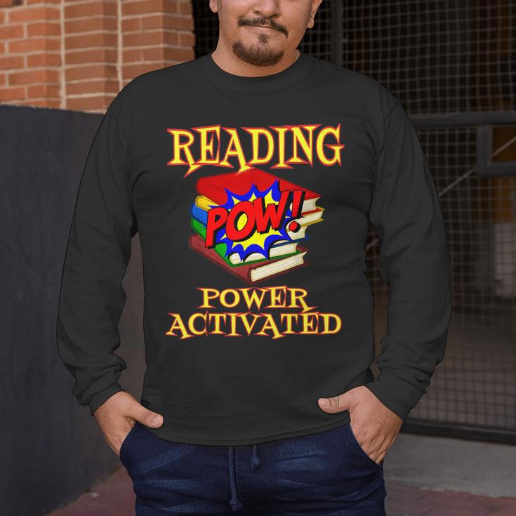 Reading Super Power Activated Superhero Teacher Or Student Men Women Girls Kids Men's Long Sleeve T-Shirt, funny design