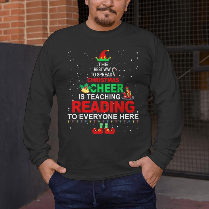 Reading Teacher Christmas Shirt Elf Christmas Cheer For Men Women Men's Long Sleeve T-Shirt, funny design Reading Teacher Christmas Shirt Elf Christmas Cheer For Men Women Men's Long Sleeve T-Shirt, funny design