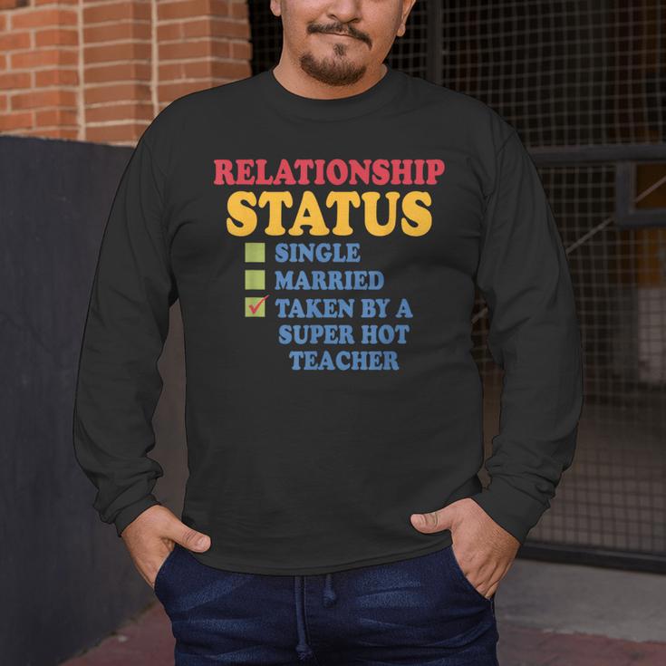 Relationship Status Single Married Hot Teacher Men's Long Sleeve T-Shirt, funny design Relationship Status Single Married Hot Teacher Men's Long Sleeve T-Shirt, funny design