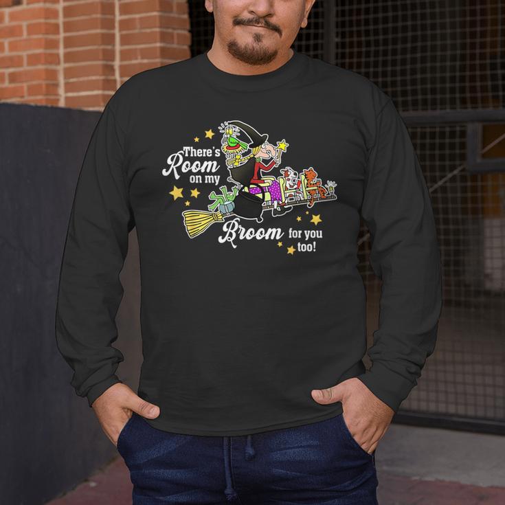 There's Room On My Broom For You Too Teacher Halloween Men's Long Sleeve T-Shirt, funny design