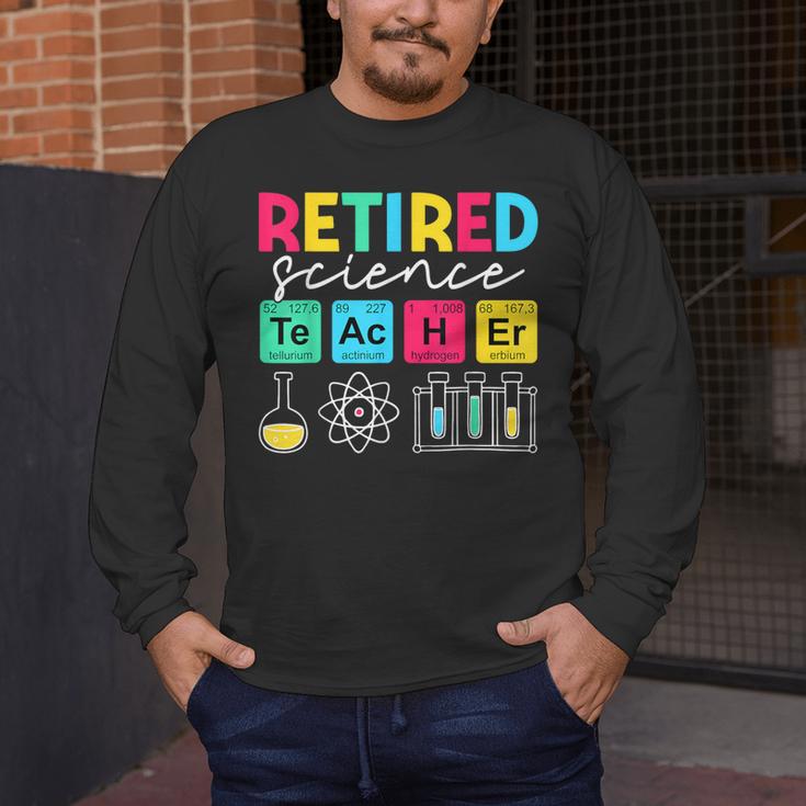 Retired Science Teacher Periodic Table Teacher Life Men's Long Sleeve T-Shirt, funny design