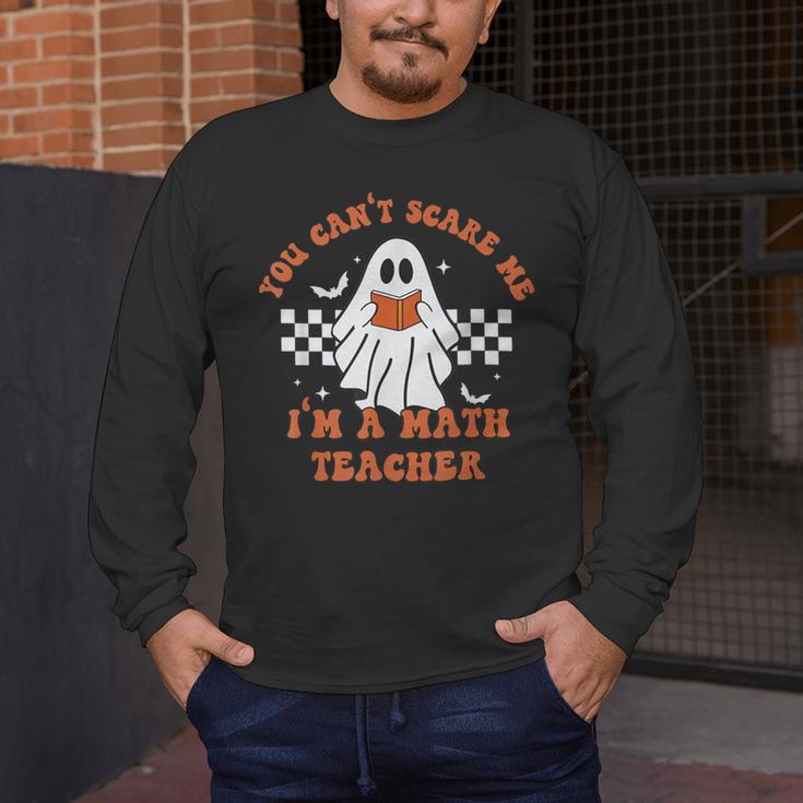 Retro You Can't Scare Me I'm A Math Teacher Cute Ghost Women Men's Long Sleeve T-Shirt, funny design Retro You Can't Scare Me I'm A Math Teacher Cute Ghost Women Men's Long Sleeve T-Shirt, funny design