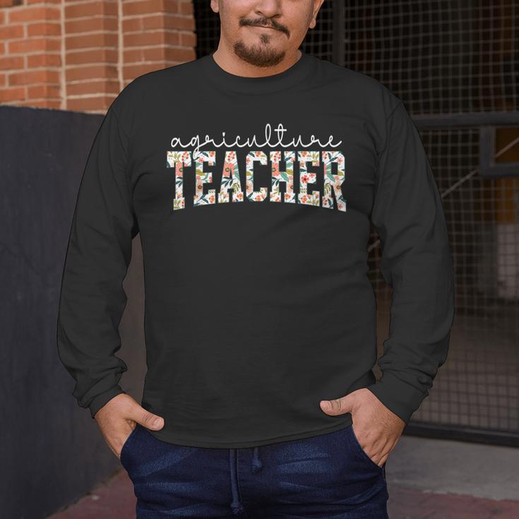 Retro Floral Agriculture Teacher Farmer AG Teacher Team Crew Men's Long Sleeve T-Shirt, funny design Retro Floral Agriculture Teacher Farmer AG Teacher Team Crew Men's Long Sleeve T-Shirt, funny design