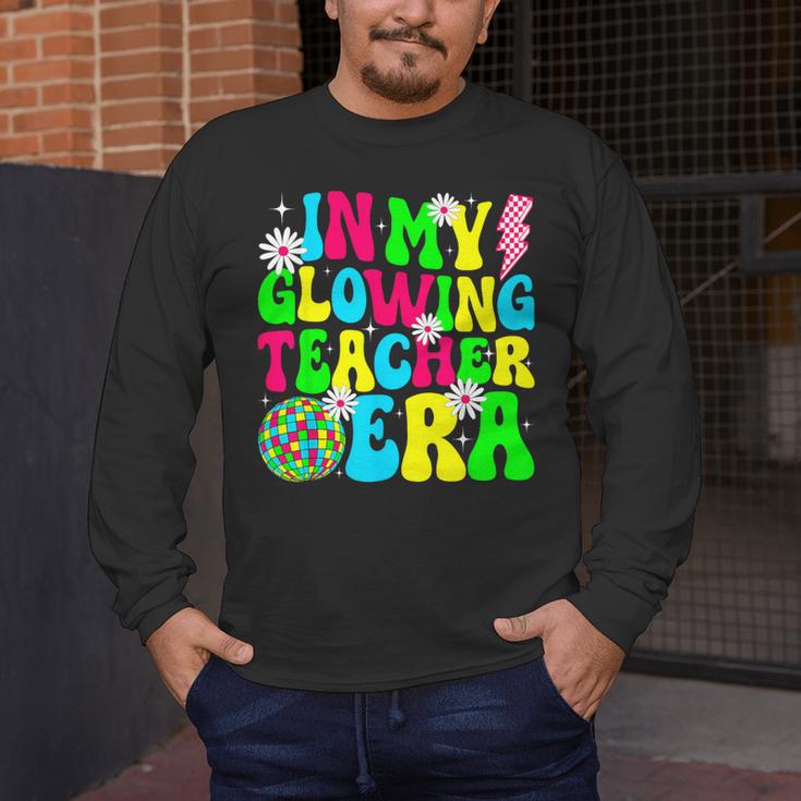 Retro Groovy In My Glowing Teacher Era Happy Teacher's Day Men's Long Sleeve T-Shirt, funny design Retro Groovy In My Glowing Teacher Era Happy Teacher's Day Men's Long Sleeve T-Shirt, funny design