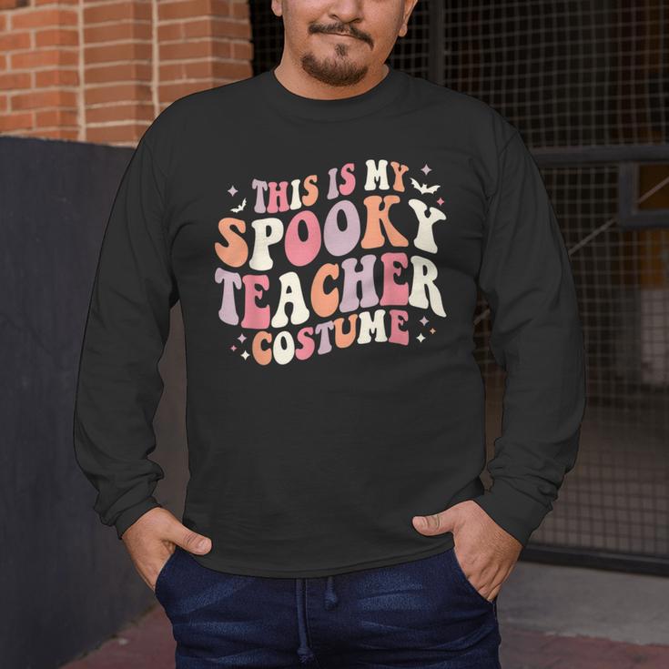 Retro Halloween This Is My Spooky School Teacher Costume Men's Long Sleeve T-Shirt, funny design Retro Halloween This Is My Spooky School Teacher Costume Men's Long Sleeve T-Shirt, funny design