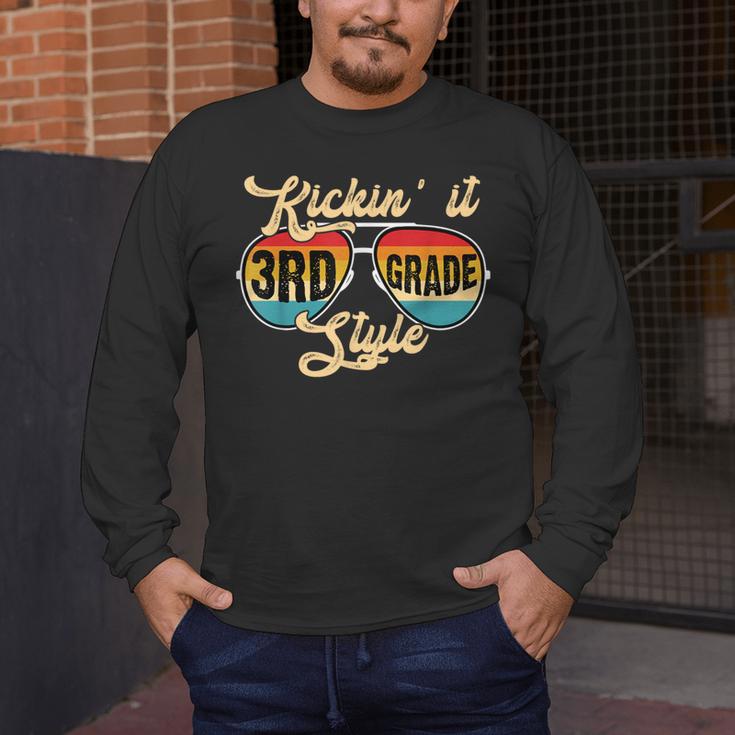 Retro Kickin It 3rd Grade Style Teacher Back To School Men Women Men's Long Sleeve T-Shirt, funny design