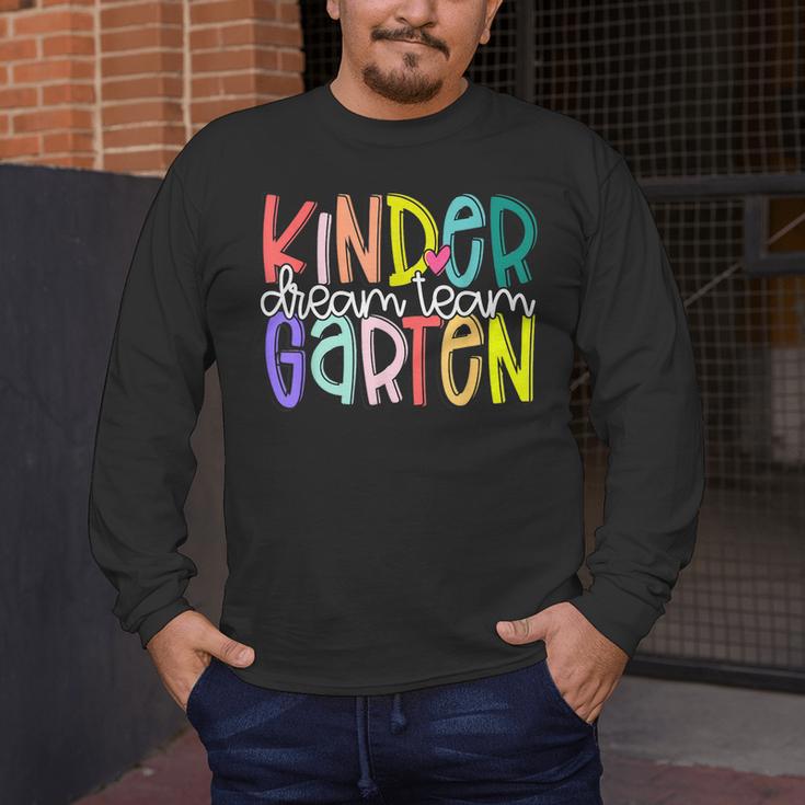 Retro Kindergarten Dream Team Back To School Teacher Kids Men's Long Sleeve T-Shirt, funny design Retro Kindergarten Dream Team Back To School Teacher Kids Men's Long Sleeve T-Shirt, funny design