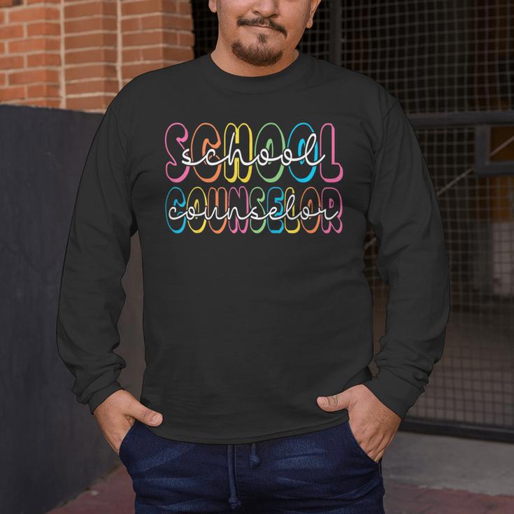 Retro School Counselor Counseling Teacher Appreciation Men's Long Sleeve T-Shirt, funny design