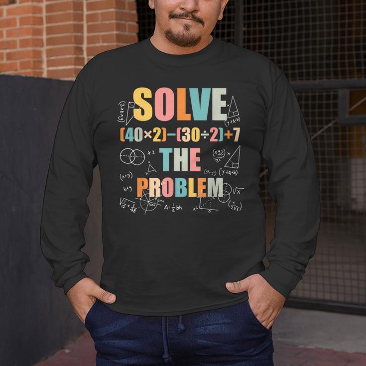 Retro Solve The Problem 67 Meme Joke Math Teacher Men's Long Sleeve T-Shirt, funny design Retro Solve The Problem 67 Meme Joke Math Teacher Men's Long Sleeve T-Shirt, funny design
