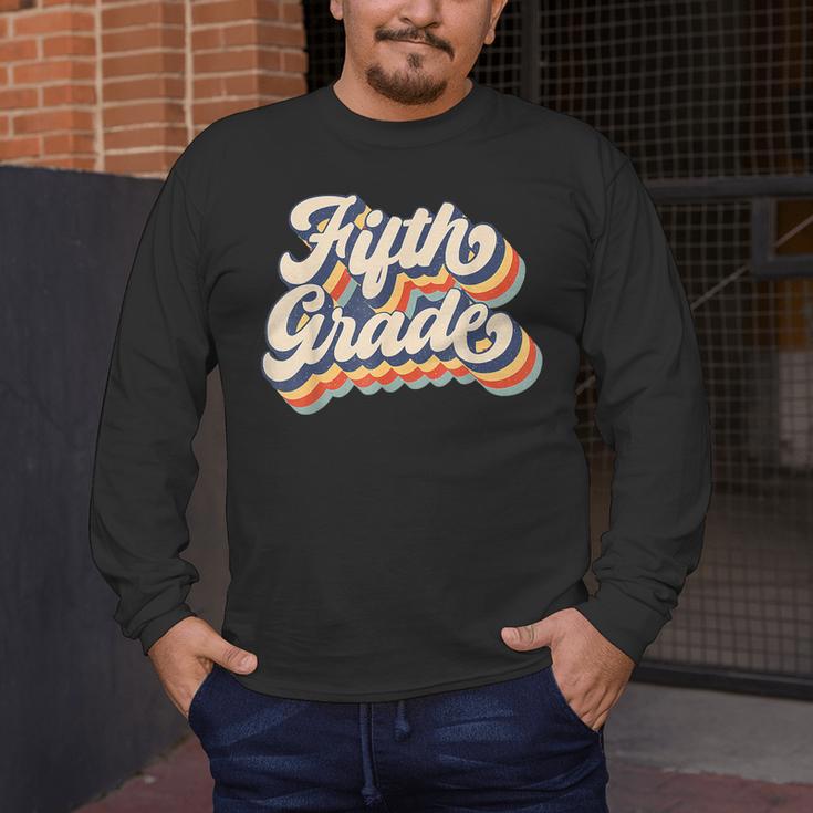 Retro Sunset Fifth Grade Teacher & Student Back To School Men's Long Sleeve T-Shirt, funny design Retro Sunset Fifth Grade Teacher & Student Back To School Men's Long Sleeve T-Shirt, funny design