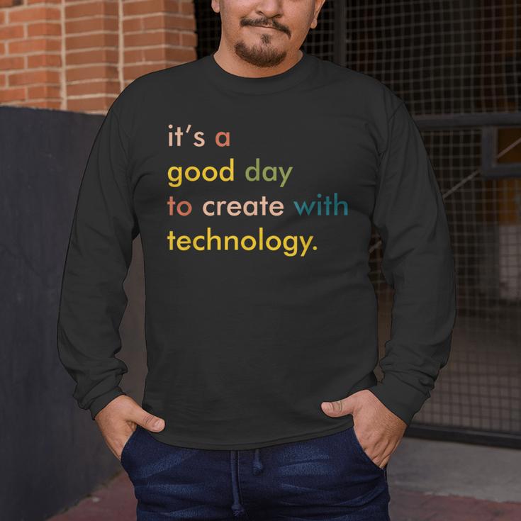 Retro Technology Teacher Shirt Tech Teacher Men's Long Sleeve T-Shirt, funny design Retro Technology Teacher Shirt Tech Teacher Men's Long Sleeve T-Shirt, funny design