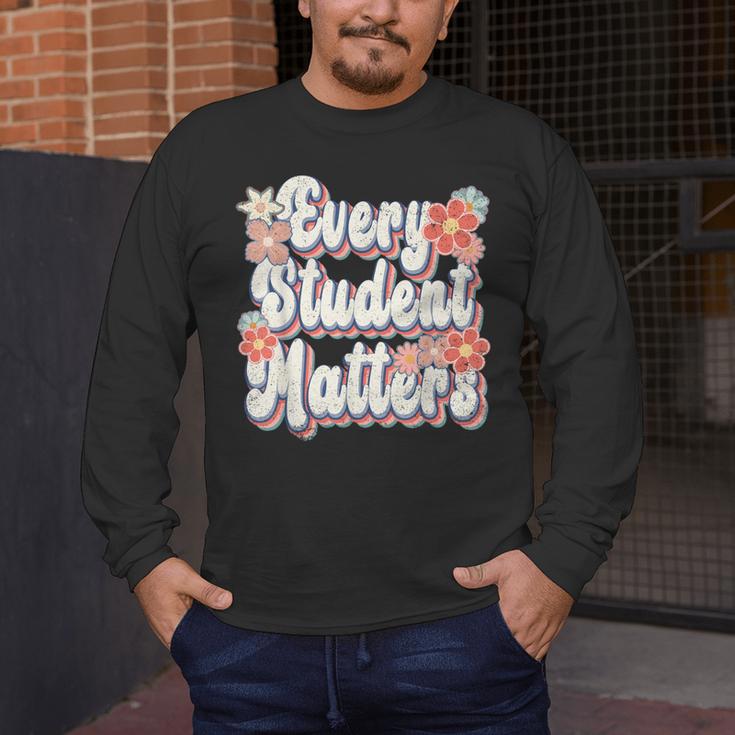 Retro Vintage Every Student Matters Teacher Paraprofessional Men's Long Sleeve T-Shirt, funny design