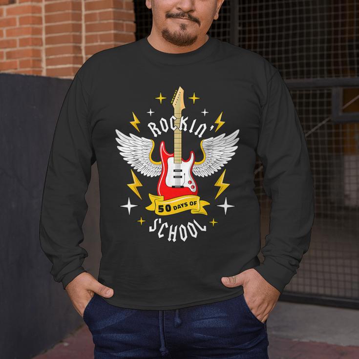 Rockin 50 Days Of School 50th Day Of School Teacher Student Men Women Girls Kids Men's Long Sleeve T-Shirt, funny design Rockin 50 Days Of School 50th Day Of School Teacher Student Men Women Girls Kids Men's Long Sleeve T-Shirt, funny design