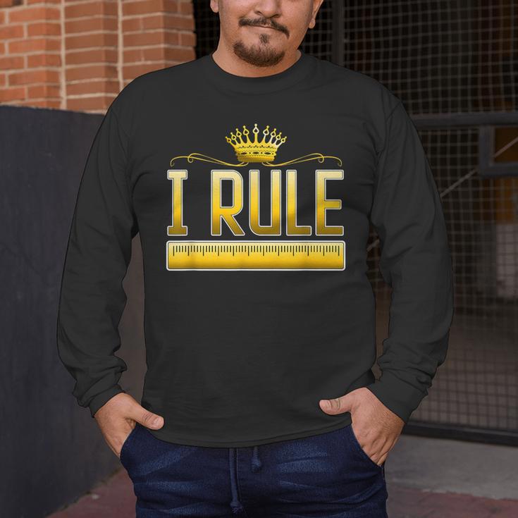 I Rule Math Ruler Mathematics Pun Math Teacher Men Women Girls Kids Men's Long Sleeve T-Shirt, funny design I Rule Math Ruler Mathematics Pun Math Teacher Men Women Girls Kids Men's Long Sleeve T-Shirt, funny design
