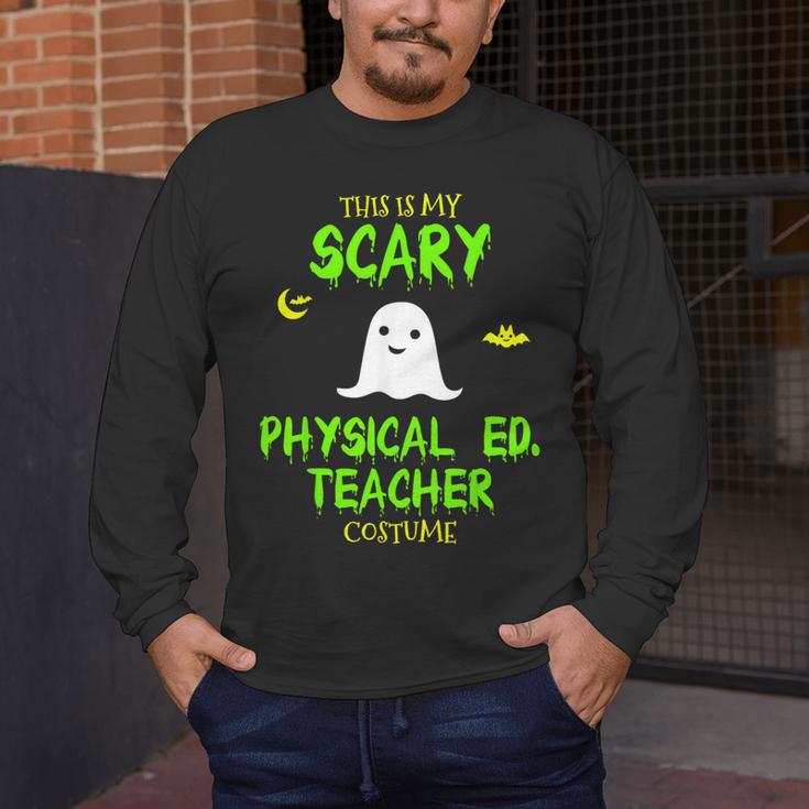 Scary Physical Education Ed Teacher Costume Halloween Easy Men's Long Sleeve T-Shirt, funny design