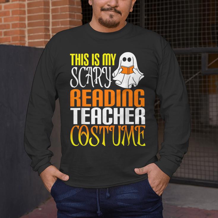 This Is My Scary Reading Teacher Costume Halloween School Men's Long Sleeve T-Shirt, funny design This Is My Scary Reading Teacher Costume Halloween School Men's Long Sleeve T-Shirt, funny design