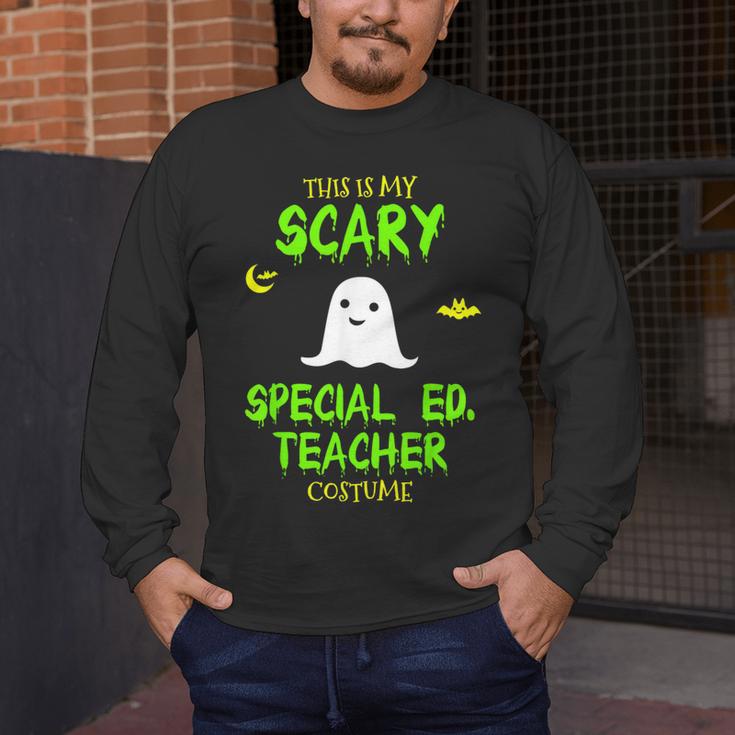 Scary Special Education Ed Teacher Costume Halloween Easy Men's Long Sleeve T-Shirt, funny design