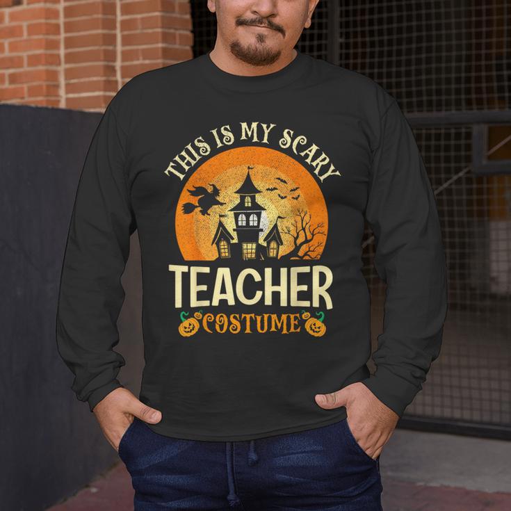 This Is My Scary Teacher Costume Halloween Men's Long Sleeve T-Shirt, funny design