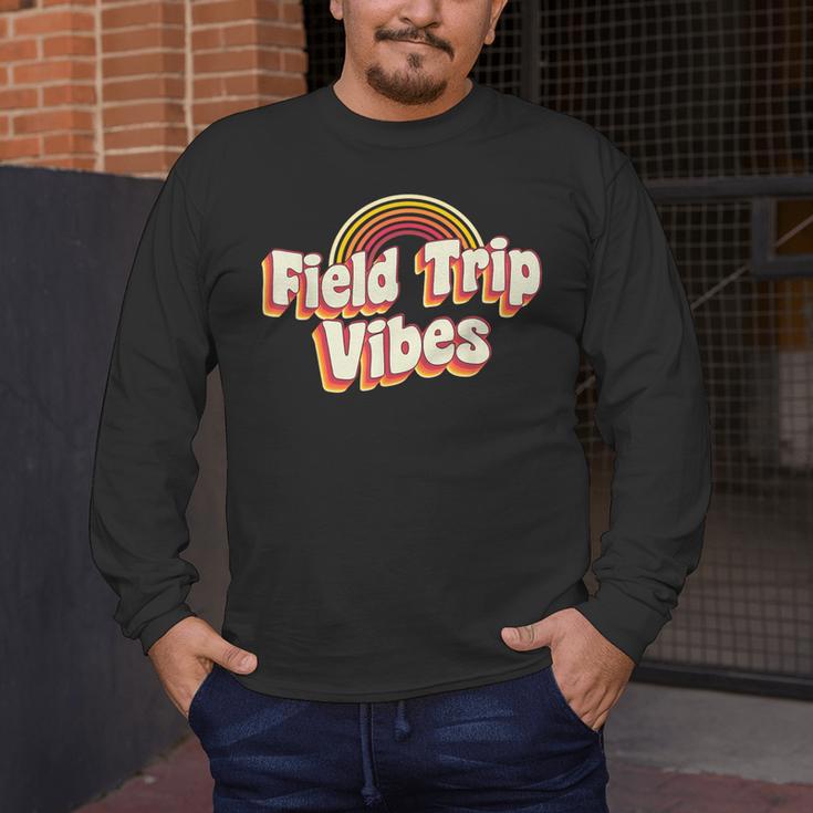 School Bus Trip Vibes Students Teachers Students Field Trip For Men Women Kids Men's Long Sleeve T-Shirt, funny design School Bus Trip Vibes Students Teachers Students Field Trip For Men Women Kids Men's Long Sleeve T-Shirt, funny design
