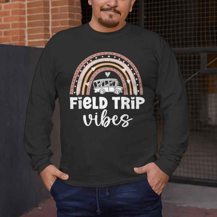 School Bus Trip Vibes Students Teachers Students Field Trip Men's Long Sleeve T-Shirt, funny design School Bus Trip Vibes Students Teachers Students Field Trip Men's Long Sleeve T-Shirt, funny design
