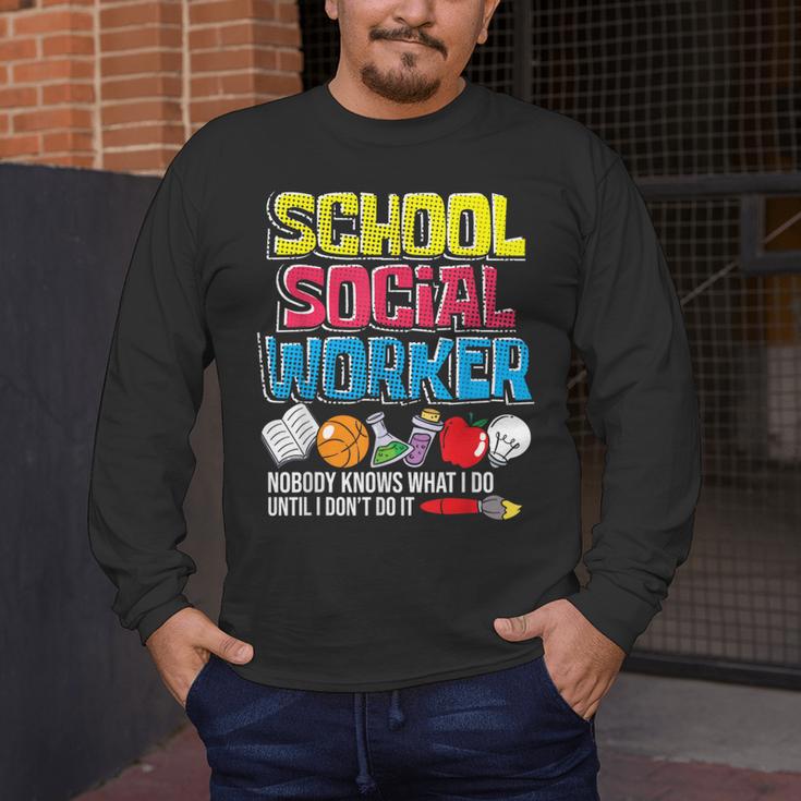 School Social Worker Teacher Caseworker Public Servant LSW Men's Long Sleeve T-Shirt, funny design School Social Worker Teacher Caseworker Public Servant LSW Men's Long Sleeve T-Shirt, funny design