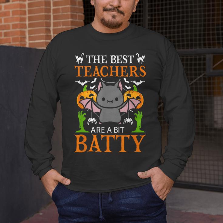 School Teacher A Bit Batty Teaching Bat Halloween Costume Men's Long Sleeve T-Shirt, funny design School Teacher A Bit Batty Teaching Bat Halloween Costume Men's Long Sleeve T-Shirt, funny design