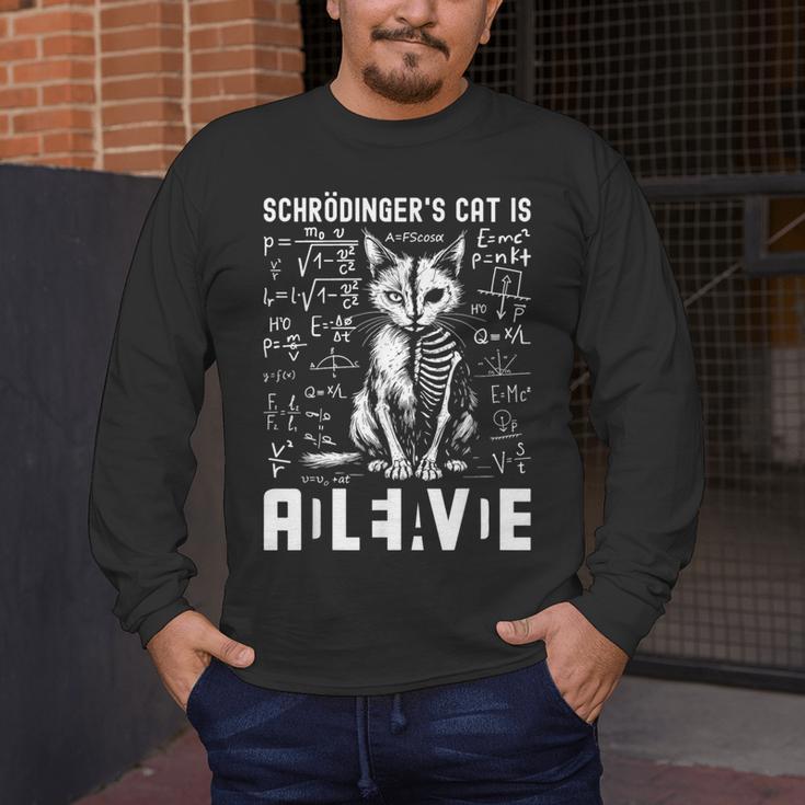 Schrodinger's Cat Dead And Alive Physics Teacher Men's Long Sleeve T-Shirt, funny design