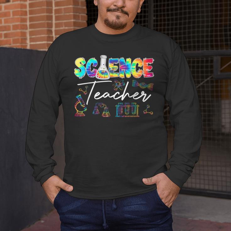 Science Teacher Tie Dye First Day Of School Back To School Men Women Girls Kids Men's Long Sleeve T-Shirt, funny design