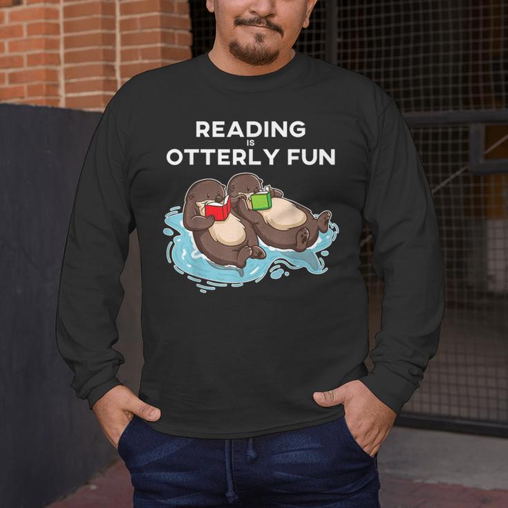 Sea Otter Book Reading Shirt For Bookworm Teachers Men's Long Sleeve T-Shirt, funny design Sea Otter Book Reading Shirt For Bookworm Teachers Men's Long Sleeve T-Shirt, funny design
