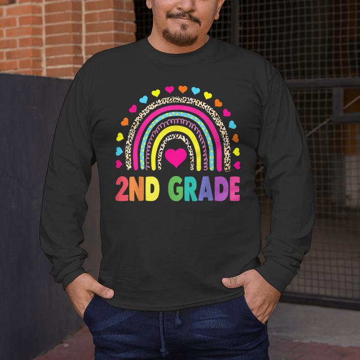 Second Grade Rainbow Girls Boys Teacher Team 2nd Grade Squad Men's Long Sleeve T-Shirt, funny design