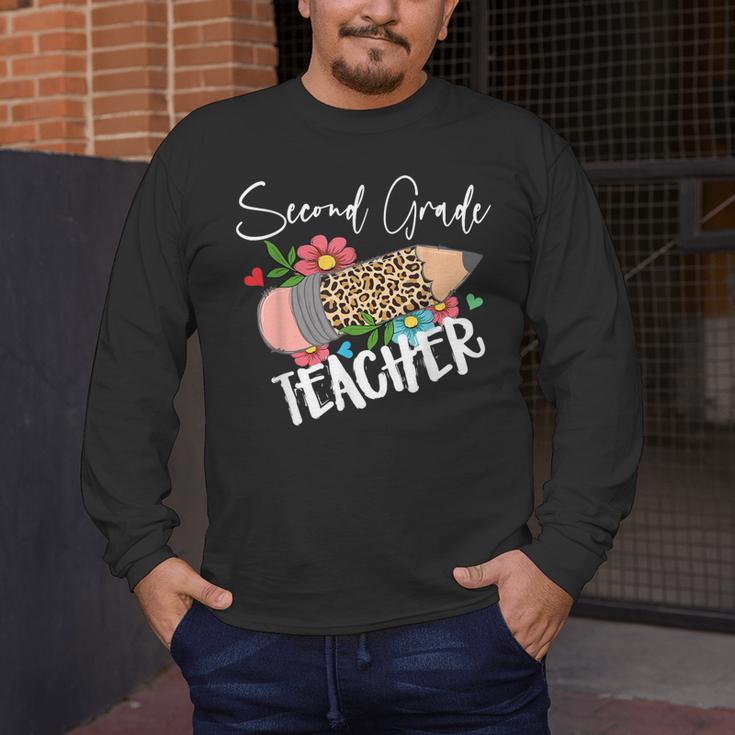 Second Grade Teacher Leopard Pencil 2nd Grade Women Teacher Men's Long Sleeve T-Shirt, funny design Second Grade Teacher Leopard Pencil 2nd Grade Women Teacher Men's Long Sleeve T-Shirt, funny design