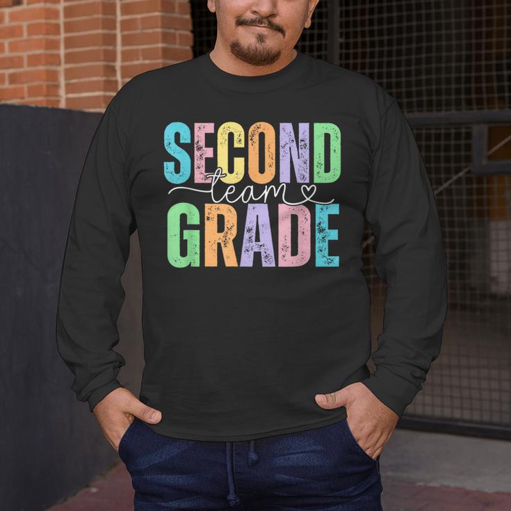 Second Grade Team Heart Teacher Student Back To School Girls Men's Long Sleeve T-Shirt, funny design