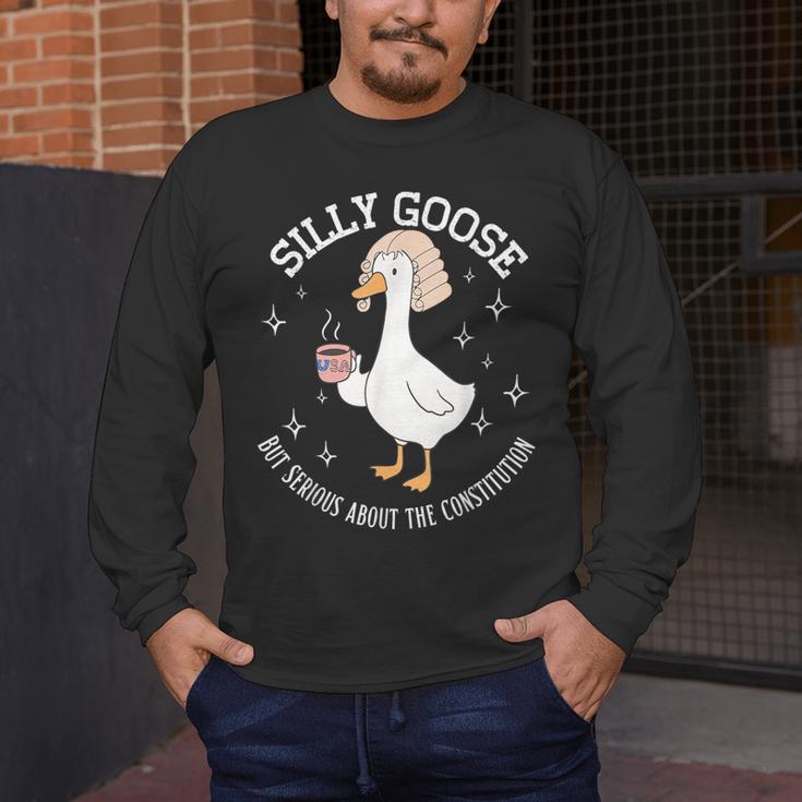 Silly Goose Constitution History Teacher Middle School Men's Long Sleeve T-Shirt, funny design