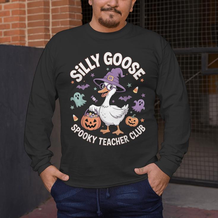 Silly Goose Spooky Teacher Club Halloween Witch Ghost Men's Long Sleeve T-Shirt, funny design Silly Goose Spooky Teacher Club Halloween Witch Ghost Men's Long Sleeve T-Shirt, funny design