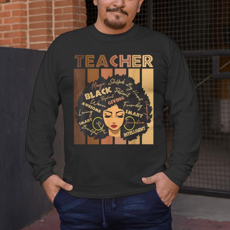 Smart Teacher Afro Girl Melanin African American Wowen Men's Long Sleeve T-Shirt, funny design