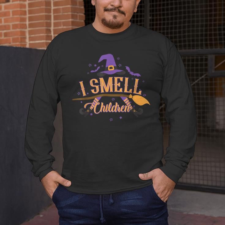 I Smell Children Wicked Cute Kindergarten Teacher Halloween Men's Long Sleeve T-Shirt, funny design