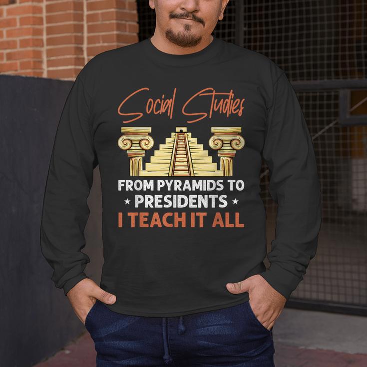 Social Studies Teacher World History Teacher Men Women Men's Long Sleeve T-Shirt, funny design Social Studies Teacher World History Teacher Men Women Men's Long Sleeve T-Shirt, funny design