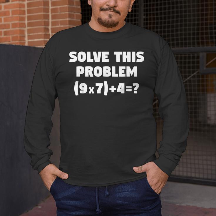Solve This Problem 9X7467 Elementary Math Teacher Men's Long Sleeve T-Shirt, funny design Solve This Problem 9X7467 Elementary Math Teacher Men's Long Sleeve T-Shirt, funny design