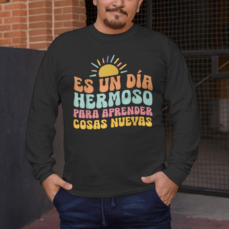 Spanish Multilingual Teacher Dual Languages Bilingual Men's Long Sleeve T-Shirt, funny design Spanish Multilingual Teacher Dual Languages Bilingual Men's Long Sleeve T-Shirt, funny design