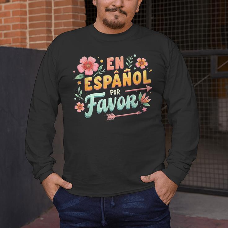 Spanish Teacher Maestra Dimelo En Espanol Por Favor Men's Long Sleeve T-Shirt, funny design Spanish Teacher Maestra Dimelo En Espanol Por Favor Men's Long Sleeve T-Shirt, funny design