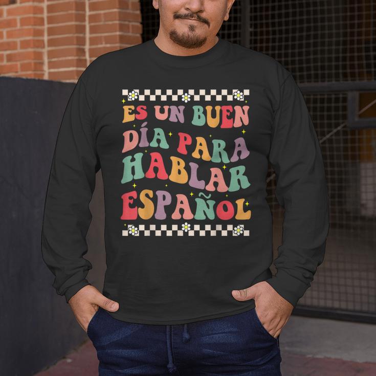 Spanish Teacher Maestra Hablar EspañOl Bilingual Teacher Men's Long Sleeve T-Shirt, funny design Spanish Teacher Maestra Hablar EspañOl Bilingual Teacher Men's Long Sleeve T-Shirt, funny design